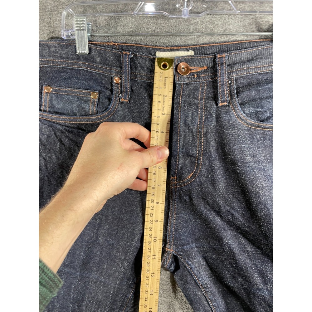 The Unbranded Brand UB222 Tapered Jeans Mens 32x32 Indigo Stretch Raw Selvedge - Picture 6 of 16